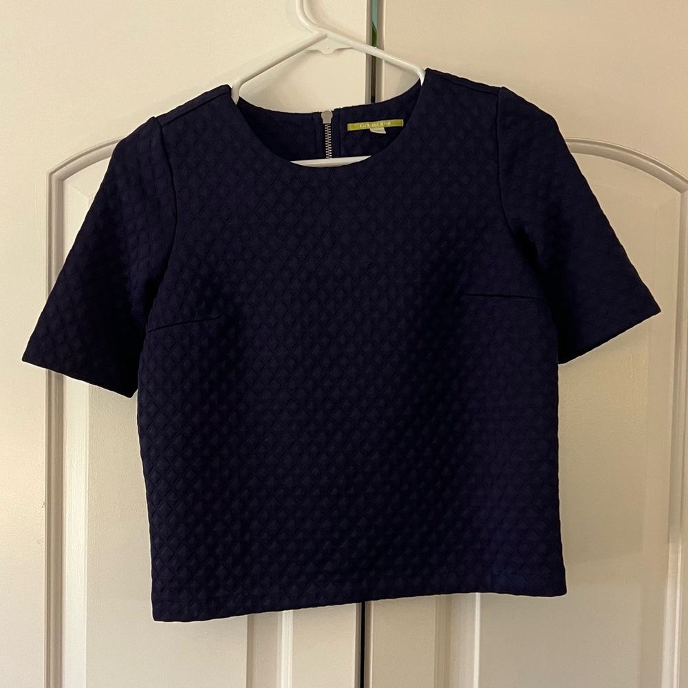 Gianni Bini Navy Blue Boxy Crop Top size XS